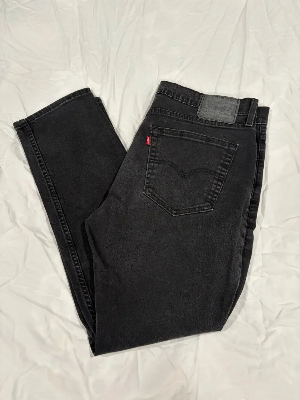 Levi’s 502 Men’s Black Denim Straight Leg Jeans Size 36W 32L